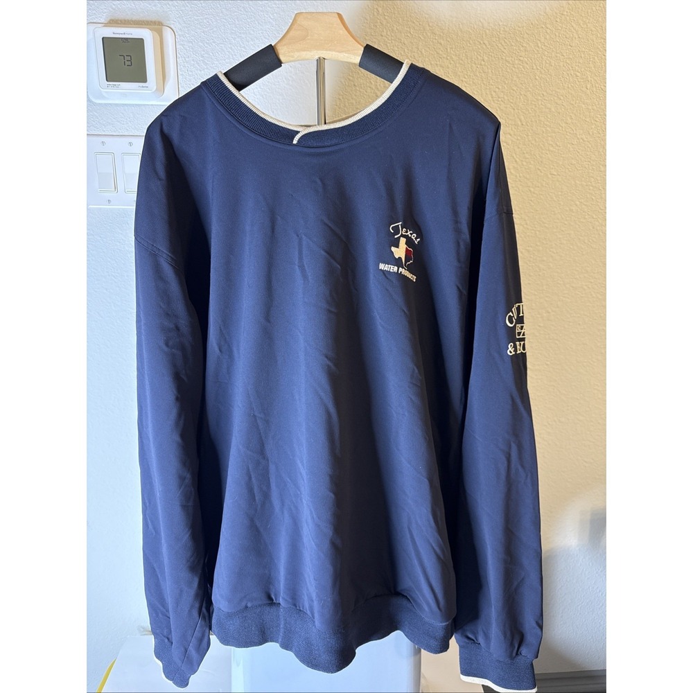 Men's Cutter & Buck WeatherTec‎ Embroidered Pullover Jacket Navy Blue SZ XXXL